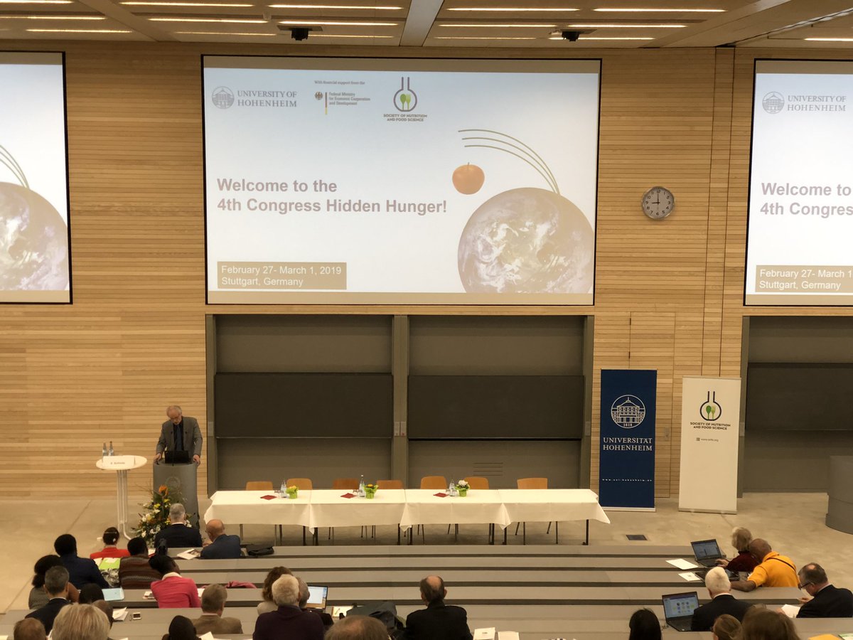 The 4th Congress #HiddenHunger at <a href="/UniHohenheim/">Uni Hohenheim</a> and co-organized by <a href="/SocNutrFoodSci/">SNFS</a> is just opening. Interesting talks scheduled for the next 3 days. ow.ly/nnDH30nMzkJ