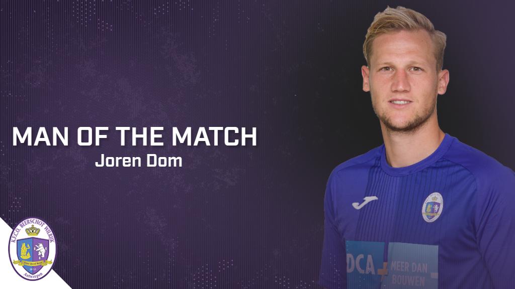 kbeerschotva's tweet image. Onze supporters verkozen Joren Dom tot 'KJK Group Man of the match' van Beerschot-Roeselare. #motm #1togo #weare13