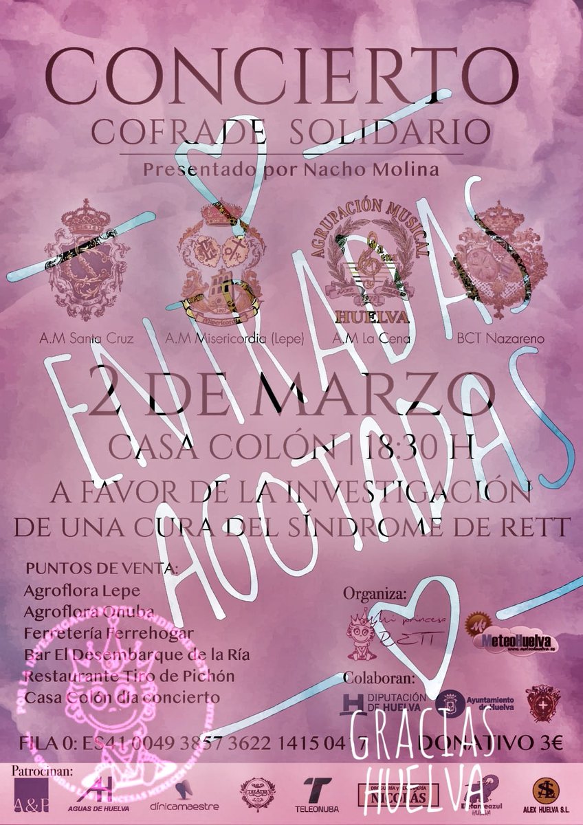 ¡¡ENTRADAS AGOTADAS!!

Gracias #Huelva. Nunca hemos dudado de ti 😘

Porque todas las princesas merecen un final feliz <a href="/MiPrincesaRett/">MiPrincesaRett</a>

Quien quiera seguir ayudando, aún está disponible la fila cero.