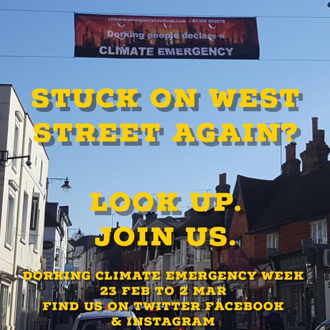 Events all week, full list at buff.ly/2SqAyDa #Dorking #ClimateEmergency