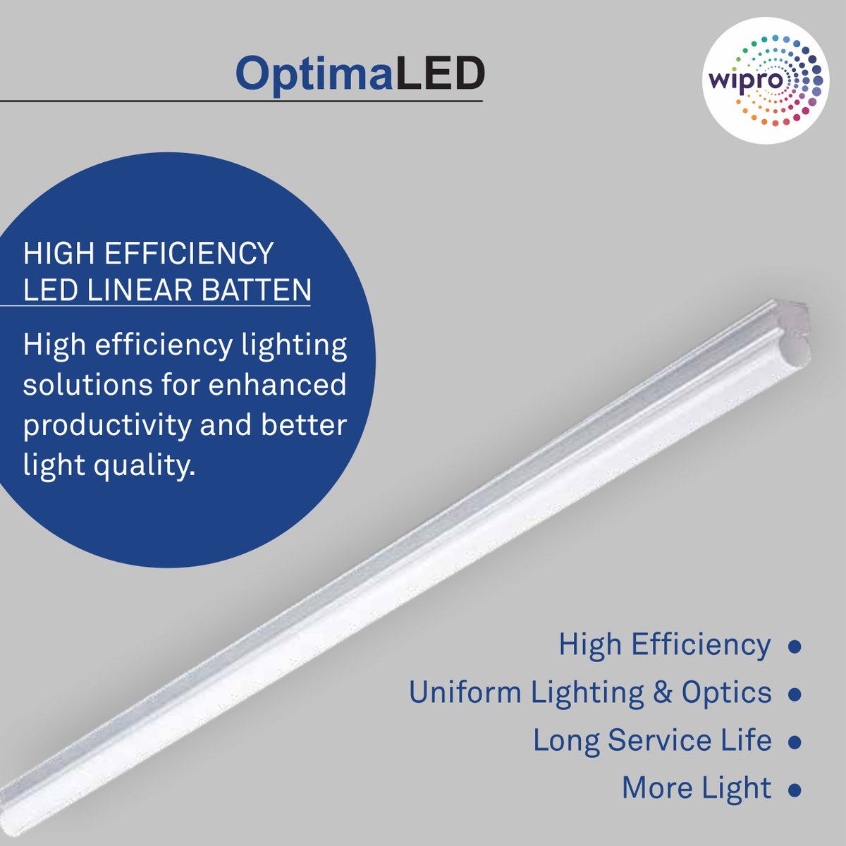 lighting_wipro's tweet photo. @lighting_wipro introduces OptimaLED, a high efficiency LED linear batten! With best-in-class LED technology and Excellent heat dissipation, that provides up to 50% energy savings, while illuminating the space uniformly. Take a look!
#WiproLighting #Wipro #OptimaLED #Optima https://t.co/MvvXR8hpLL