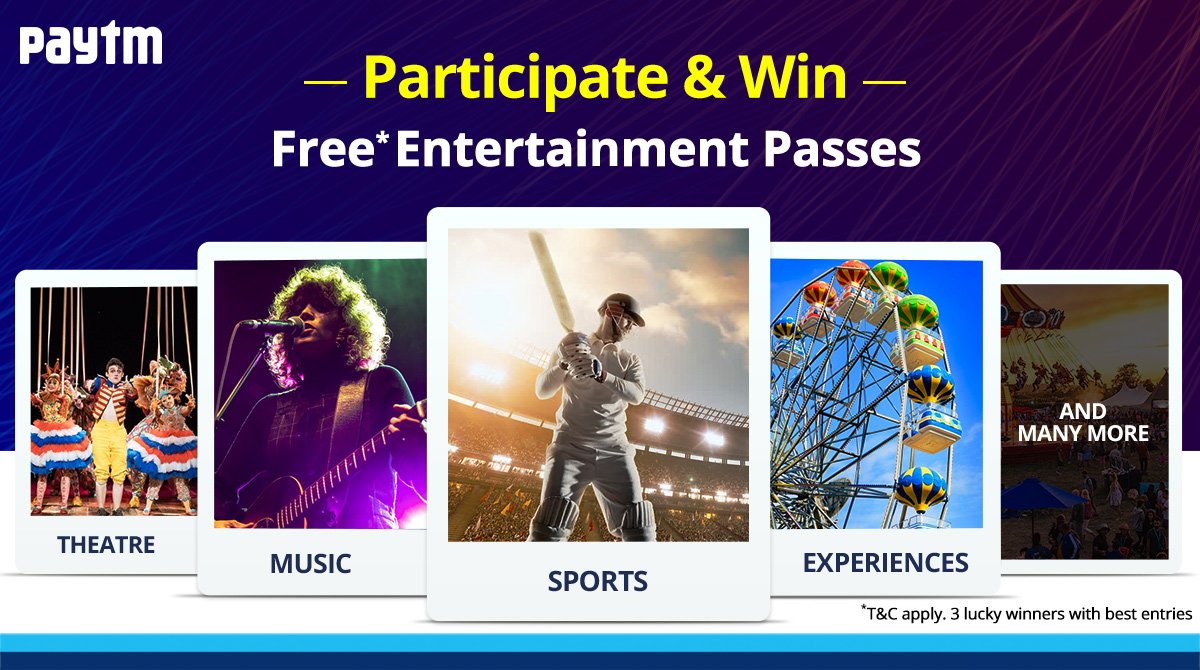 carebydistrict's tweet photo. #Contest: Here's your chance to win a free* Entertainment Pass! All you have to do is tell us which 3 events or amusement parks do you wish to go to and why. https://t.co/bp52eNZE9w #PaytmEntertainmentPass https://t.co/sNfMpWJoM8