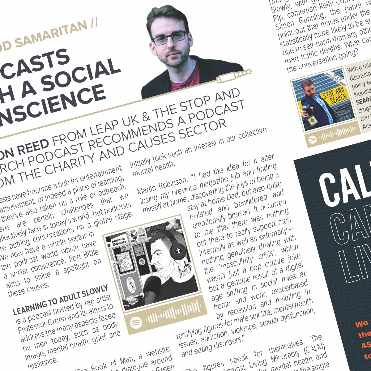 podbible's tweet photo. THE GOOD SAMARITAN!

@JasonTron takes a look at pods from the charity and causes sector. 

In issue 1 Jason highlights the work done by @professorgreen and his podcast Learning To Adult Slowly as they work alongside @theCALMzone 

Read now at https://t.co/WQkcfAb7ko https://t.co/6mEIilNWmm