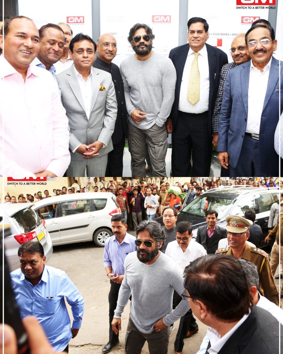 SunielShetty_FC's tweet image. More pics of @SunielVShetty Sir at the inauguration of GM Modular new showroom in Bhilwara Rajasthan yesterday ..
#GMModular