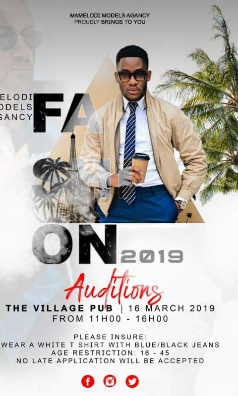 MamelodiModels's tweet photo. #ModelsAudition
#Models
#Audition
#share
#come
#mamelodimodelsagency
#mamelodiPTA https://t.co/8x7IdSSRKJ