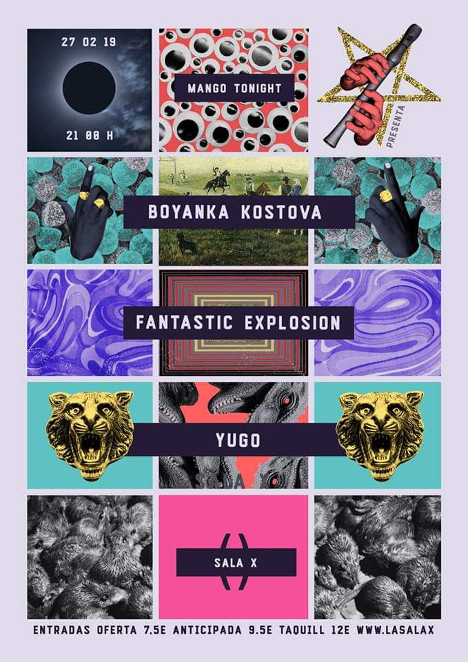 SDisonante's tweet image. Una noche muy #underground la que Mango Tonight (@MangoTonight) nos presenta hoy en la Sala X (@salaxsvq). Tendremos el #trap gallego de Boyanka Kostova, el #rockpsicodelico de Fantastic Explosion y el #punk de Yugo.