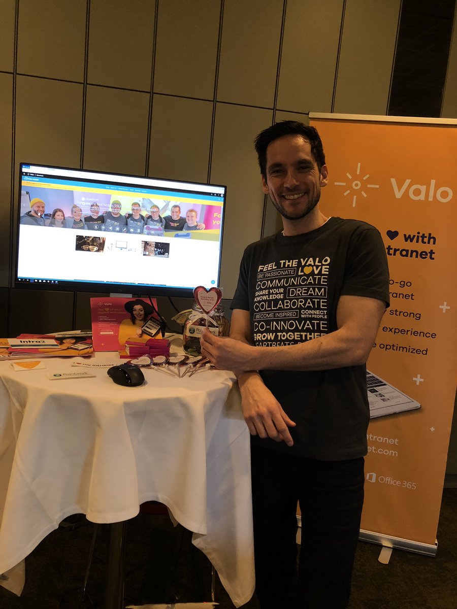 ValoSolutionsHQ's tweet image. It’s a beautiful day in Copenhagen and #IntraTeam19 is on! Come  visit us and our #ValoPartner #Pointwork to learn about the award-winning digital workplace solution and participate in our raffle! ❤️