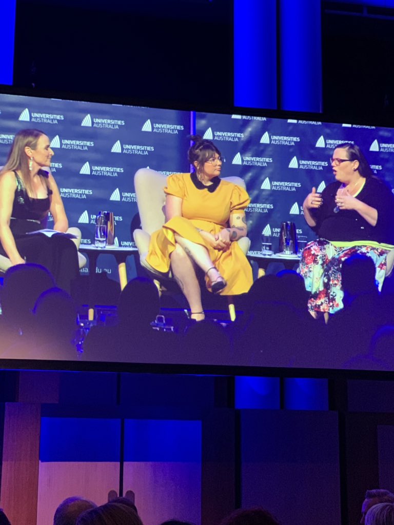 Two wonderful female researchers talking about their journeys - powerful stuff! #UAConf2019