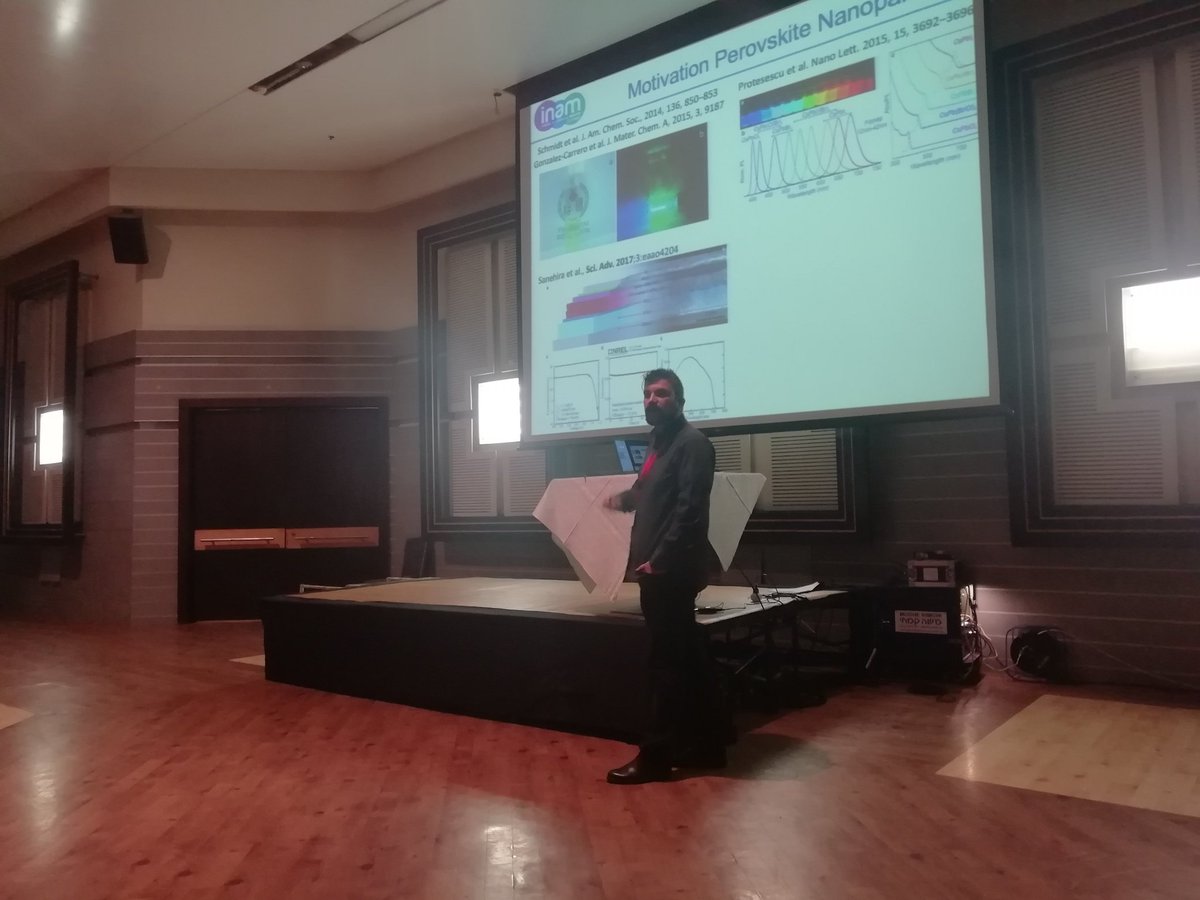 miliba01's tweet photo. @IvanMoraSero on fully inorganic #perovskite nanocrystals at the #NIPHO19 conference @Jerusalem. @nanoGe_Conf https://t.co/jA7OuGuenp