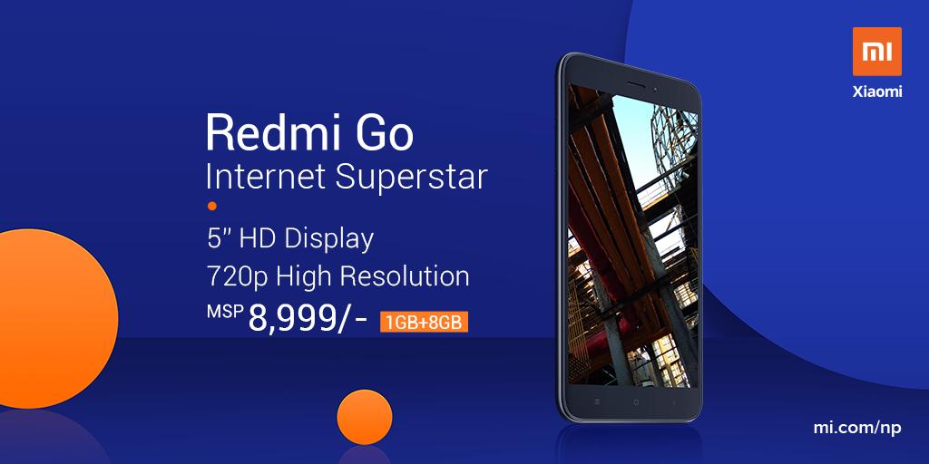 XiaomiNepal's tweet photo. #RedmiGo comes with a 5" HD display and 720p resolution, at an amazing price! What do you think? #InternetSuperstar https://t.co/wvI7M9EKlS