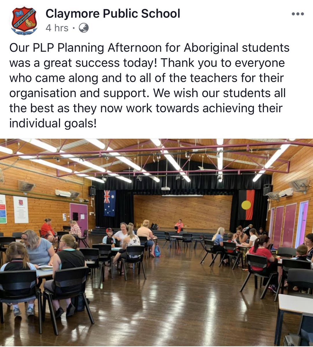 What an amazing school community coming together to build relationships in order to ensure every Aboriginal student is working towards individualised goals. #PartnersInEducation #AboriginalEducation <a href="/claymore_ps/">Claymore PS</a>