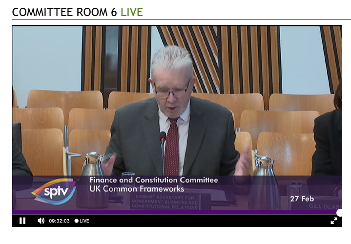 SP_FinancePAC's tweet image. Our Committee meeting has opened and @Feorlean is giving his opening statement. Tune in to hear more about the progress on UK #CommonFrameworks  ow.ly/60pg30nQR5t