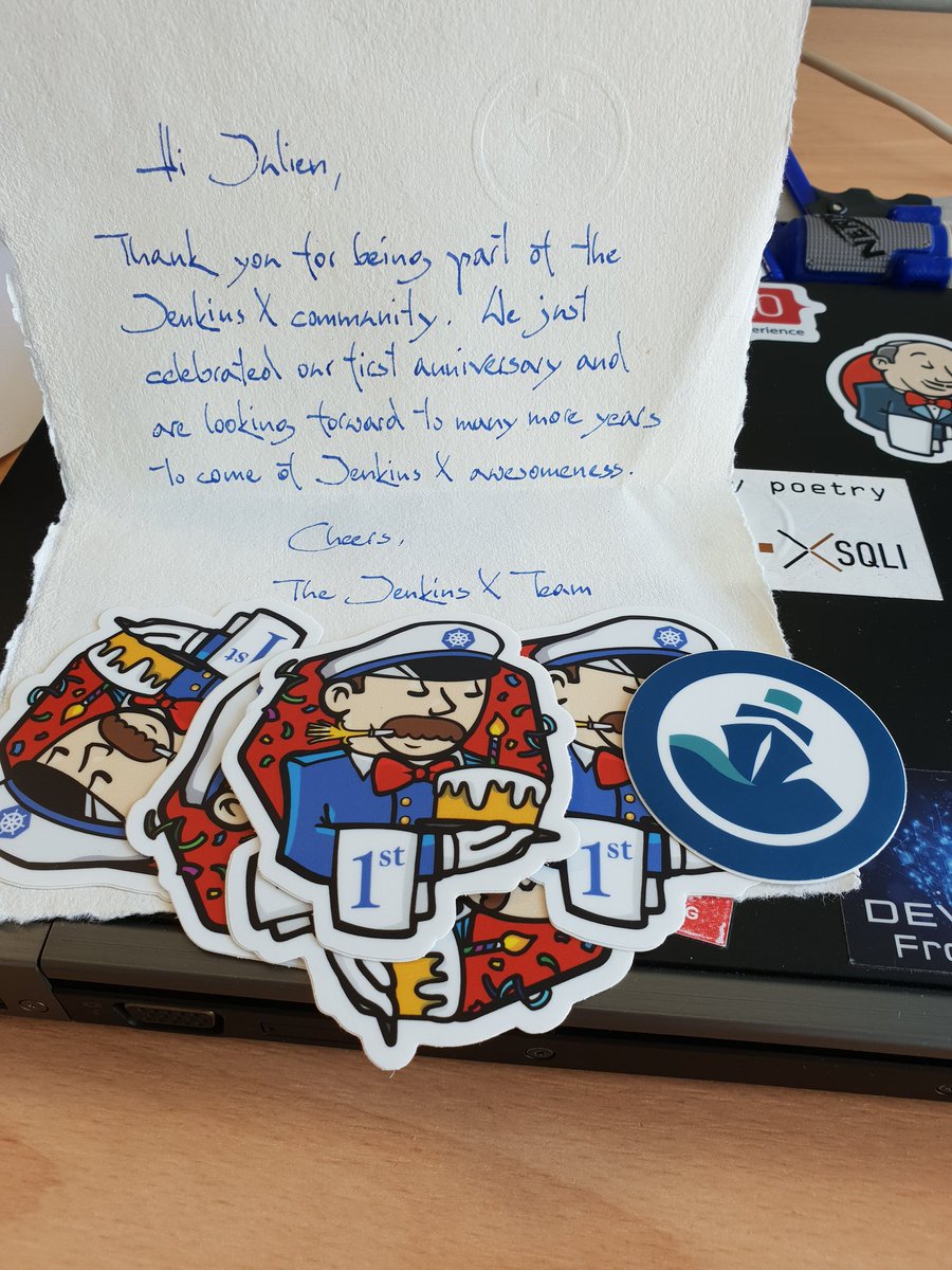 _JulienAlbert's tweet photo. Thank you for the stickers @jenkinsxio! Received this morning at @SQLI_FR 😉 https://t.co/1n9Xql0Fy3