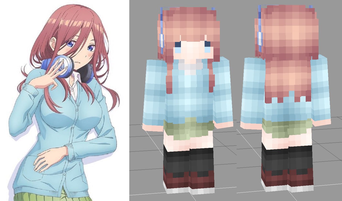 Minedoll 五等分の花嫁 中野三玖 さんの スキン を 作ってみました 欲しい方は 返信で 教えてください Minedoll マインドール マインクラフト マイクラ マインクラフトスキン マイクラスキン スキン 五等分の花嫁 中野三