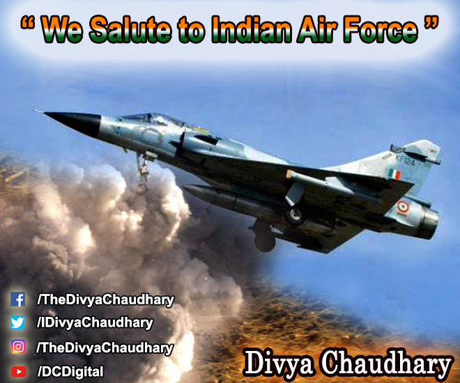 IDivyaChaudhary's tweet photo. Heartiest congratulations to Indian Air Force for their actions against terror. 

हिंदुस्तान की फ़ौज और वायुसेना के जाँबाज़ जवानो को सलाम। 
भारत माता की जय।

#DcDigital #divyachaudhary #rasgarba #Gujratisinger #livegarba #liveDJ #gujaratiartist #playbacksinger #airstrike https://t.co/wjqzYJW4pT