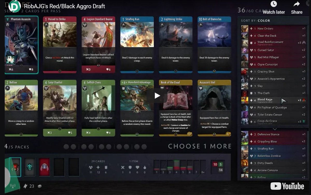DrawTwoGG's tweet image. The best color combination for an aggro deck in draft is Black/Red. This archetype can catch a lot of people by surprise, and we highly recommend drafting it if you can pick up a couple of strong flop heroes (such as ​Phantom Assassin​ or ​Bristleback​)

drawtwo.gg/articles/black…