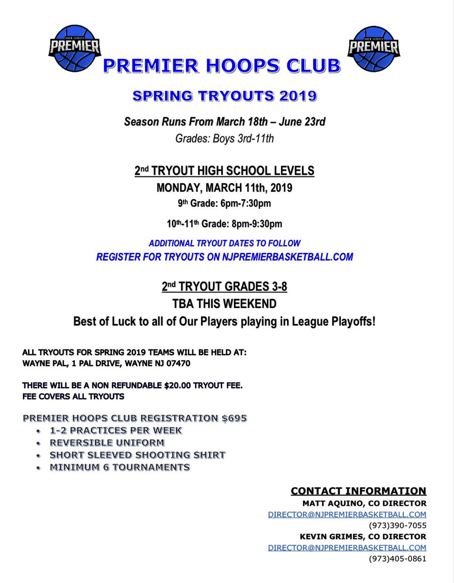 PremierHoopClub's tweet photo. 2nd High School Tryouts Announced! https://t.co/eu9HORVbIf