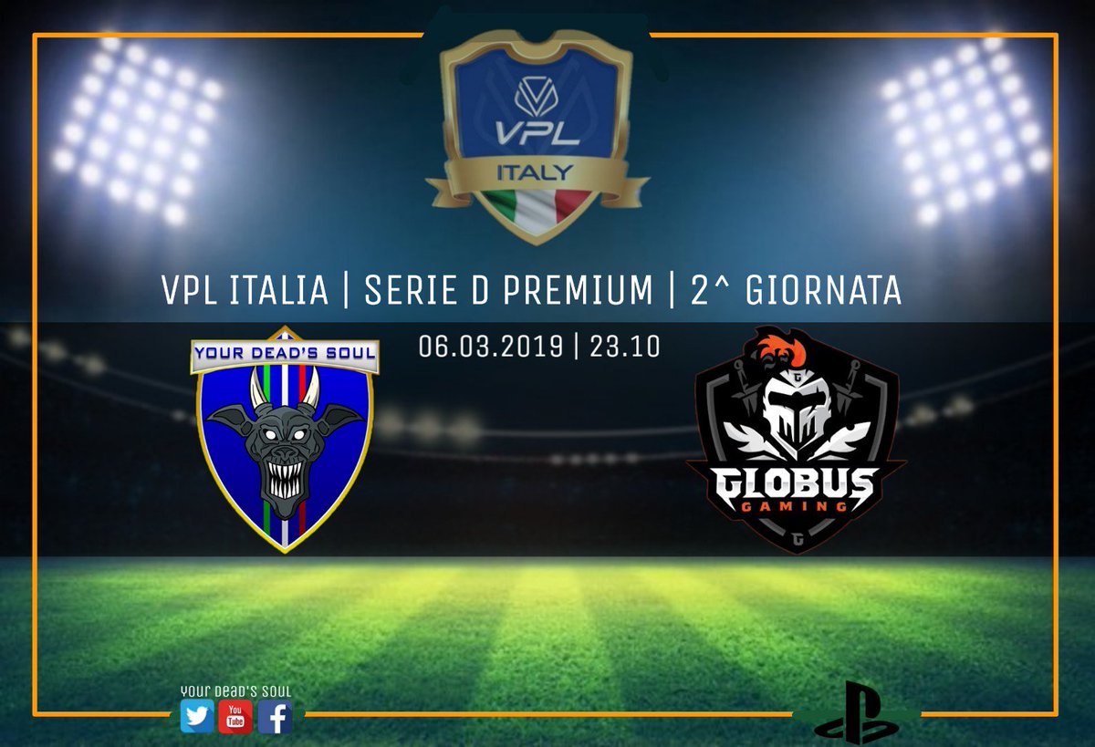 YourDeadsSoul's tweet photo. ⚽ MATCHESDAY
🕚 22.50
🏆 @VPG_Italy @OfficialVPG
📊 PLAY-OFF | FINALE
🆚 @RebelsFC_
🕚 23.10
🏆 @VPLItaly @VPLglobal
📊 Serie D | 2️⃣ Giornata
🆚 #GlobusError404
Due partite ad altissimo livello 👊
#GoYDS
Nei commenti gli 11 iniziali 💪 https://t.co/dsIToXrOIg