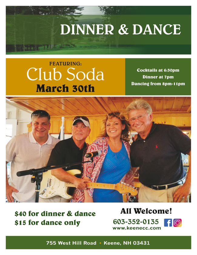 Coming up this Thursday...Yoga &amp; Pilates Class, followed by our popular Pasta! Pasta! Night. Save the date for St. Patrick's Day Dinner on Saturday, March 16th &amp; KCC Dinner/Dance with the Club Soda Band, Saturday, March 30th!