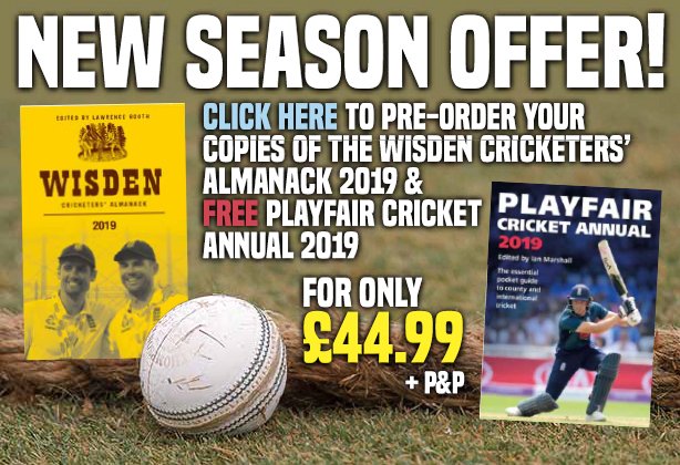 We've just relaunched cricshop.com where a FREE copy of the Playfair Cricket Annual is awaiting anyone who orders the new #WisdenAlmanack Howzat for an offer!
