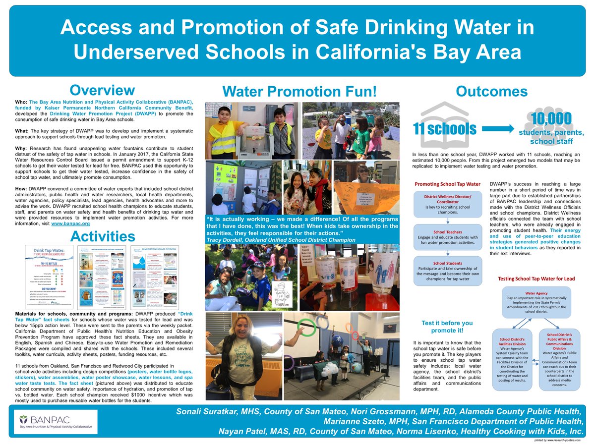SMCHealth's tweet photo. #SMCounty NEOP successfully collaborated with BANPAC to support 11 schools in 3 counties to get their water tested for lead & celebrate it as a safe, healthy beverage. 10,000 ppl were reached & many students switched from sugary beverages to tap π§ #drinkwater #safetapwater https://t.co/7yVZJEiwFh