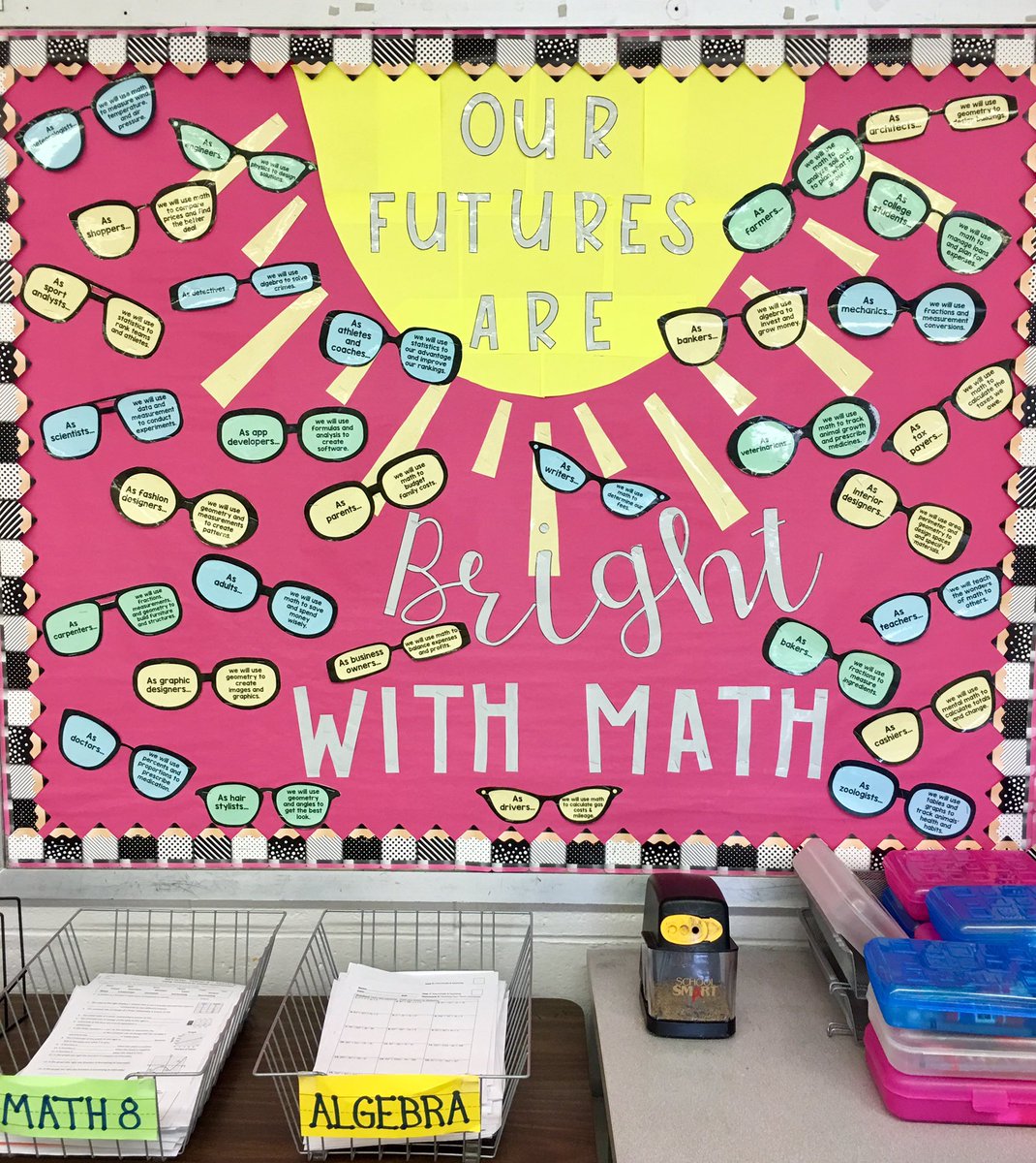 CattsMath's tweet image. We are ready for the sunshine in math class!  Come on spring!  #viewonegoodthing