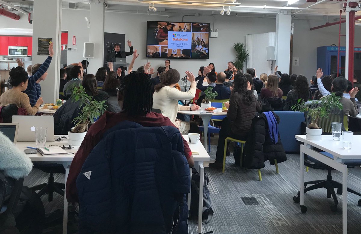 DataKind's tweet image. Q&amp;amp;A time at #MachineEatable - How do you make sure you’re doing a project WITH the organization and not FOR the organization? At DataKind, this ties to a key value of ours that we work WITH (not for) our project partners to co-design solutions that will have the highest impact.