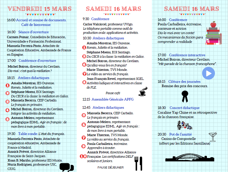 ApfgGaligalia's tweet photo. Voici le programme tant attendu nos prochaines Journées Pédagogiques du 15 et 16 mars 2019... https://t.co/HtmSZthNaA