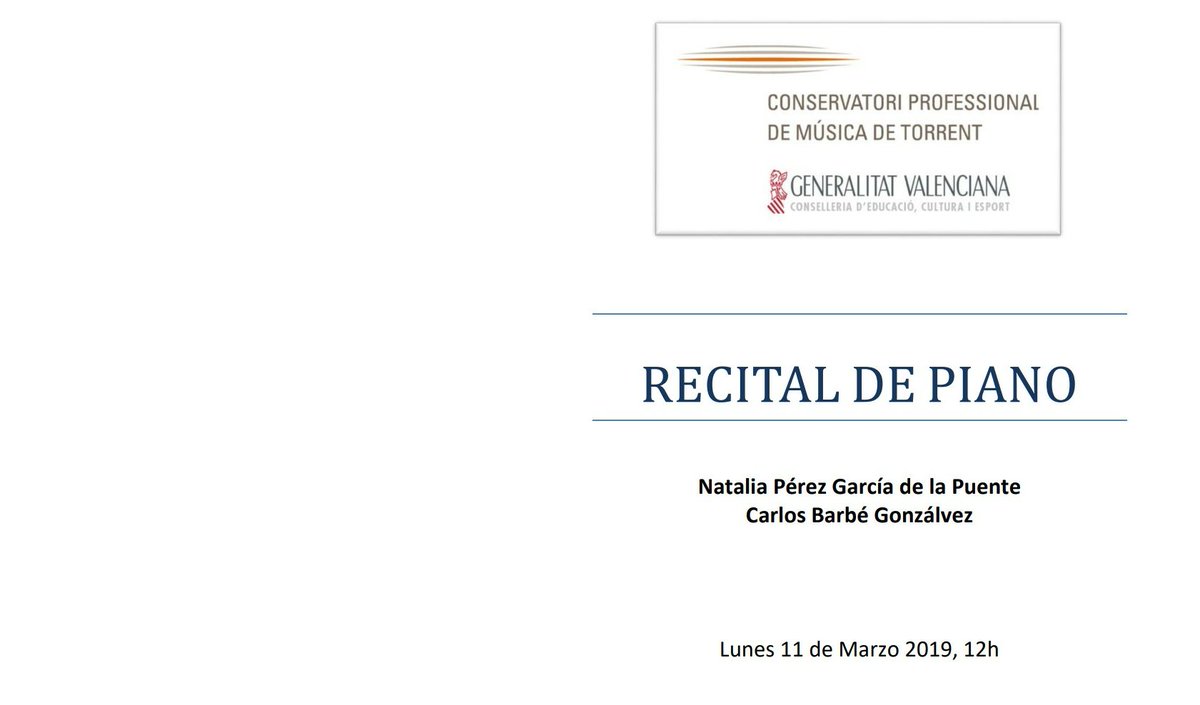 natpex_'s tweet photo. ¡¡El próximo lunes a las 12h en el @CPMTorrent!! Bach, Soler, Brahms y Mozart... 🎉 @csmvalencia https://t.co/3s2a82cm4m