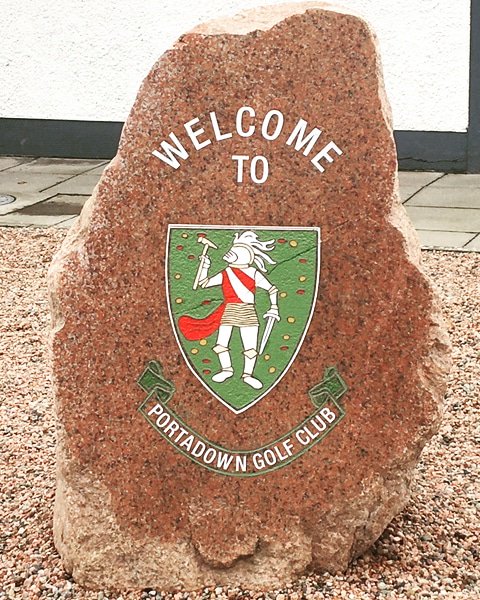 normanemerson's tweet photo. Pink granite feature stone supplied, engraved and placed into @PortadownGC, get your personalised feature stone via our Natural Stone Centre #naturalstone #featurestone #engraved #pinkgranite https://t.co/GLO9wz9ROA