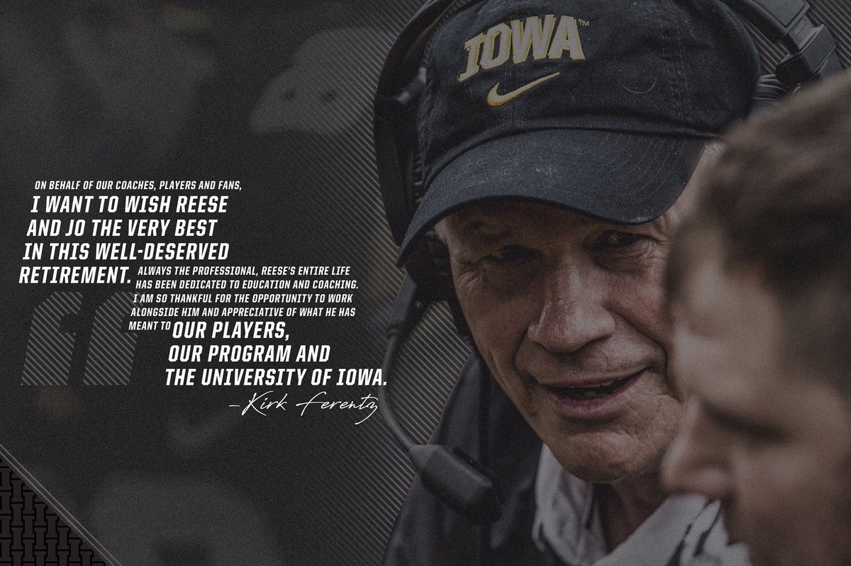 A tremendous coach, mentor and friend! His impact on the game of football in the state of Iowa cannot be overstated!

Thank you for 19 great seasons at the University of Iowa, Coach Morgan | #Hawkeyes 

bit.ly/2ESvLGY