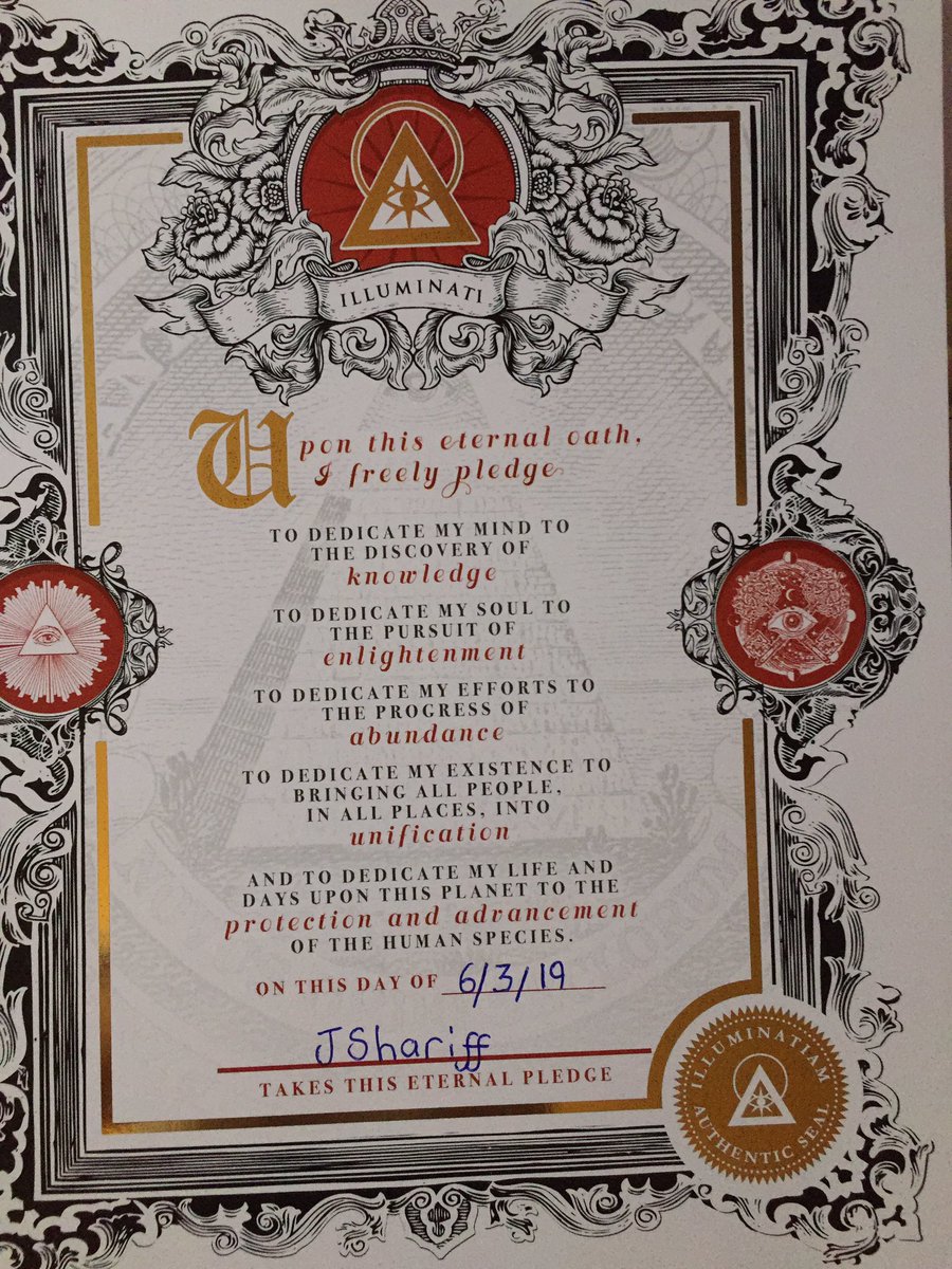MajorAnti00's tweet photo. Signed my oath today @ILLUMINATIAM 🤟🏼🔺 https://t.co/zdG8DCin24