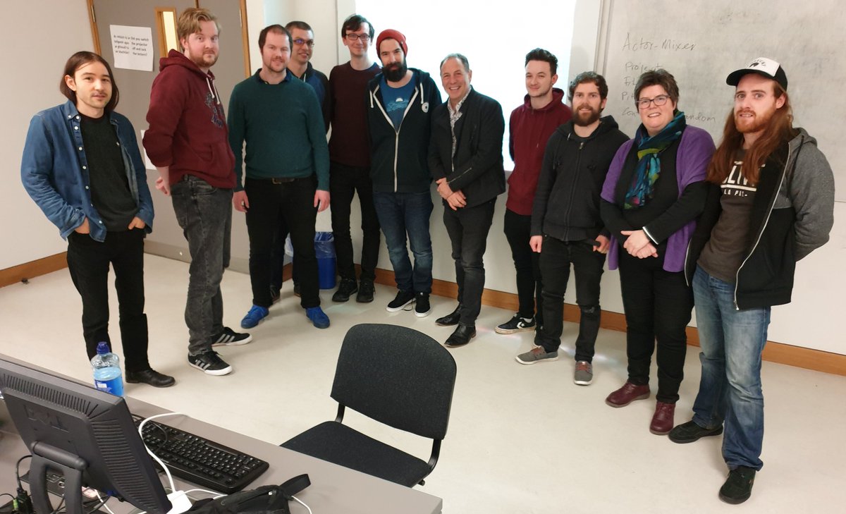 Today was a great day in @MusicDkIT #ThinkDkIT thanks to @csgarfinkle for dropping by and having a chat with the Audio Middleware class #gameaudio #lovemyjob