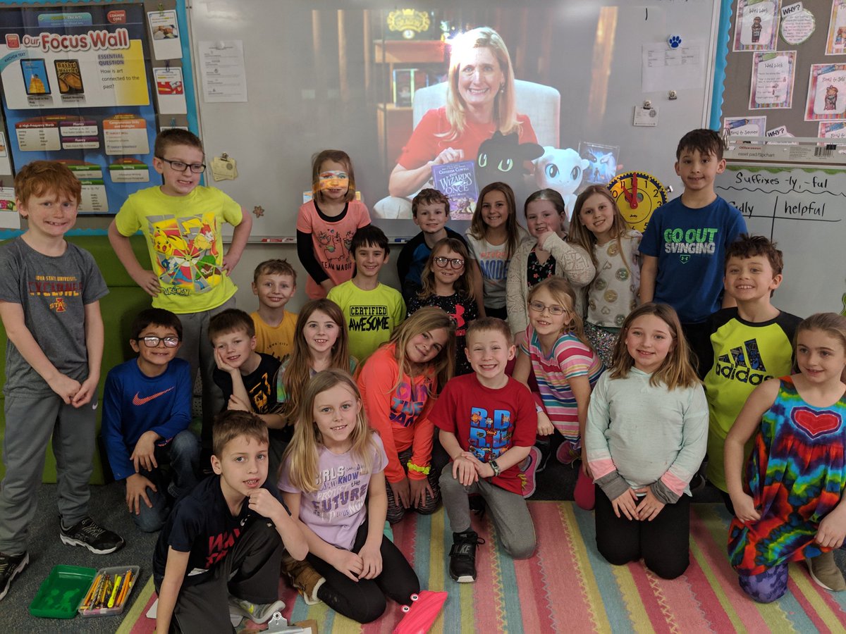 meganwarwick12's tweet photo. Loved hearing from Author Cressida Cowell and her tips for young writers! #Skype2Learn @SkypeClassroom #vanmeter https://t.co/2Pxd8k5zC3