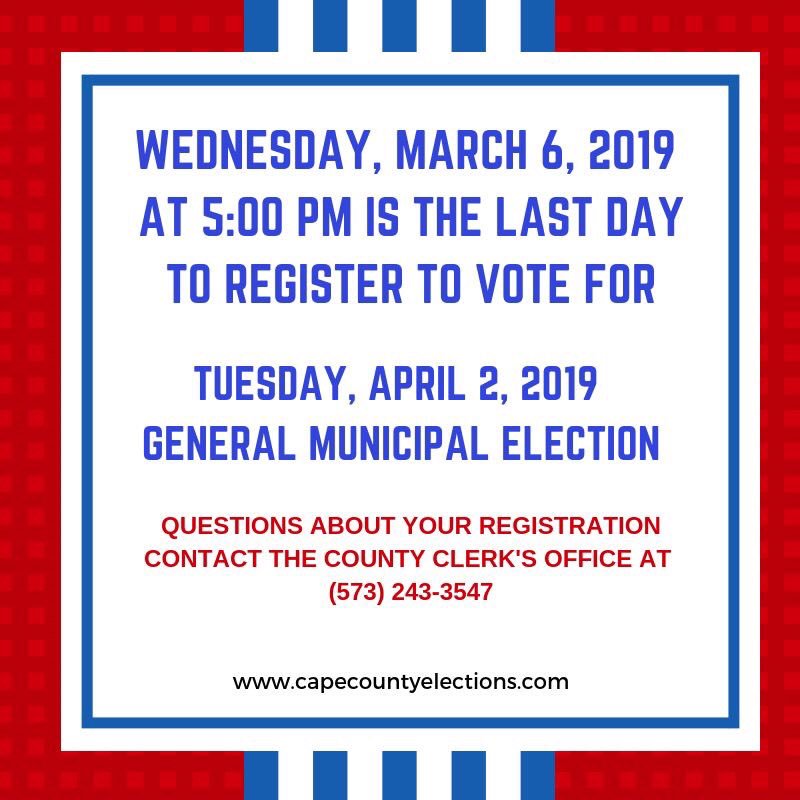 CapeCountyVotes's tweet photo. Get registered!!! https://t.co/XDlOs5Gew4