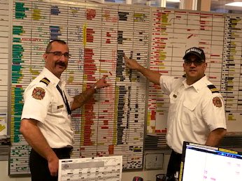 A strength of <a href="/VanFireRescue/">Vancouver Fire Rescue Services</a> is strong leadership &amp; mentorship at all levels.

Battalion Chiefs oversee 1/3 of #Vancouver 24/7. They play key Incident Command &amp; Admin roles.

Here veteran BC Sereda mentors his protege Acting BC Gill.

#WeAreVFRS
 <a href="/IAFF18/">Van Fire Fighters</a>
 pic <a href="/chuck_stanford/">Chuck Stanford</a>