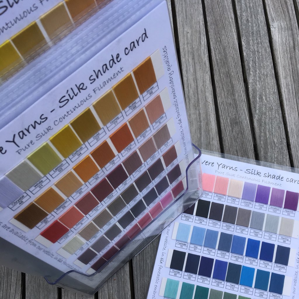 DeVereYarns's tweet photo. Silk shade cards are coming back in stock at 8.00pm tonight ☺️
#shadecard #silk #silkthread https://t.co/wuo2j3o6BG