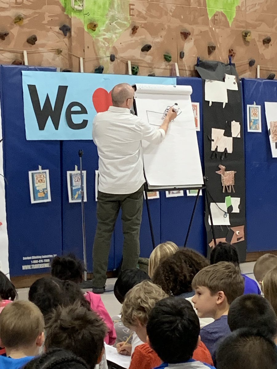 thirdgradetimes's tweet photo. Super stoked to have Tom Watson, author of #stickdog  and #stickcat @LOWELLCUSD200 today! Lots of learning about writing stories and making illustrations! @CUSD200 https://t.co/QV1Ttd3375