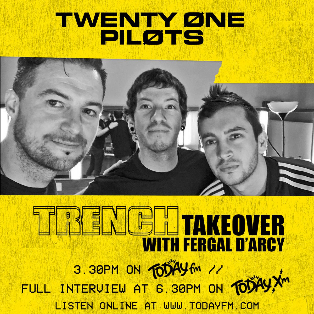 TodayFM's tweet photo. Tonight on #Loaded with @FERGDARCY - we have:

➡️ exclusive chat with @twentyonepilots
➡️ Smashing Pumpkins -‘Ava Adore’ live from the Olympia 1998
➡️ &amp; much more

Coming at your live on-air at 3.30pm on FM
Then listen back to it on #TodayXM - https://t.co/QjVQQkJcoN https://t.co/AN6N9gBzir
