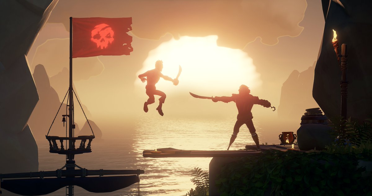 SeaOfThieves's tweet photo. Gather your crew and start raising your anchors, the Sea of Thieves servers are back online! Check out the latest Patch Notes to gain that extra edge in battle and get a headstart over less prepared pirates: https://t.co/mskY0MoZLq https://t.co/5HhcfXvRfQ
