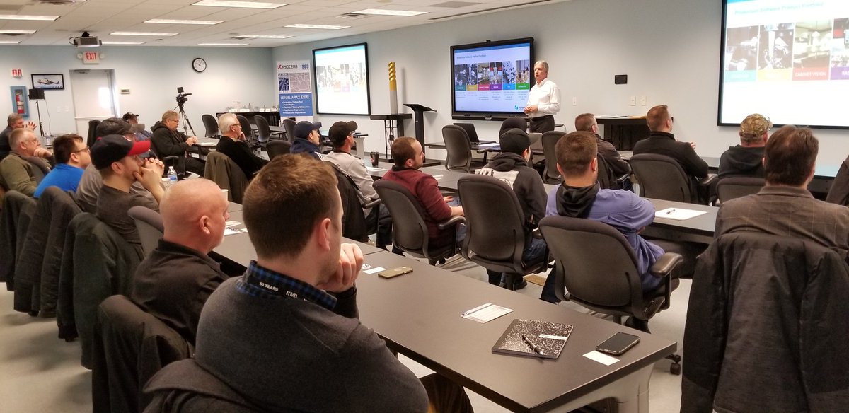 DallenMFG's tweet photo. Great turn out day 2 Edgecam User Experience at Kyocera in Monroe Falls Ohio. @edgecam @Hexagon_ps @HexagonMI https://t.co/Vr38BOIAFc