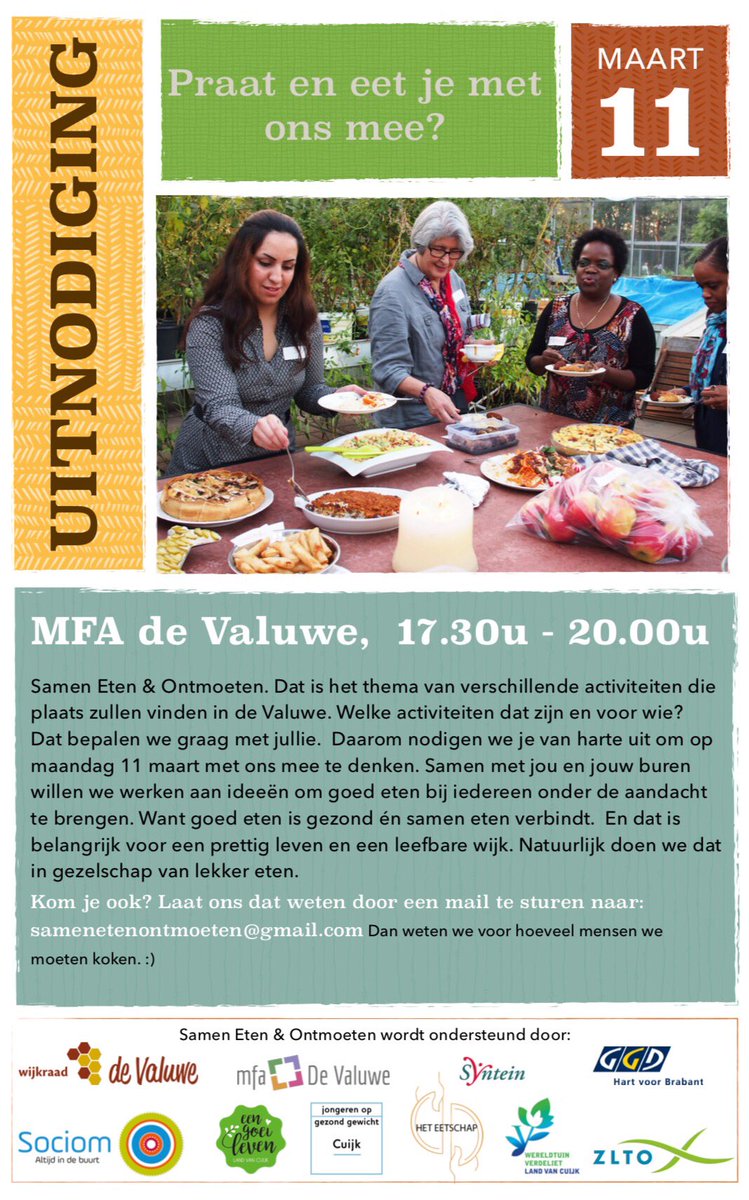 WRdeValuwe's tweet photo. Samen eten en ontmoeten;
Praat en eet je met ons mee? https://t.co/7b8q5x47Or