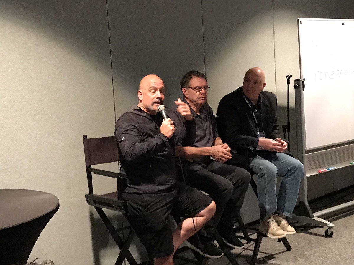 RevToad's tweet photo. My Day two of #Exponential. Started with a discussion session with Ralph Moore, Ron Dotzler, and Peyton Jones on microchurches. https://t.co/ahwKiKbd4O