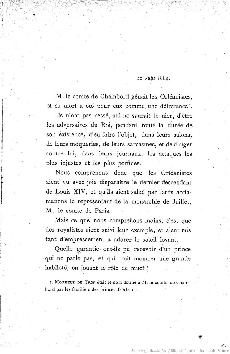 MemesLegitimes's tweet photo. (Bref texte de Ch. de Rocmont sur la tentative avortée de restauration monarchique en 1873, au passage) https://t.co/1FzC3nRZxm