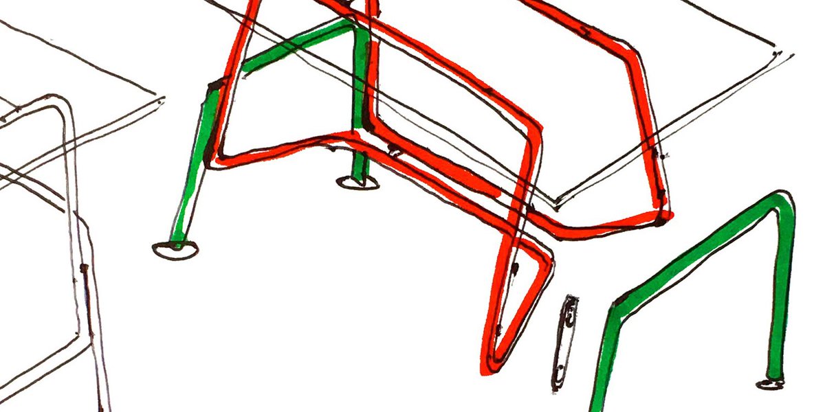 Born from the usual scribbles #RatioDesign the advanced CNC forming of Tubes for #Connectiontweet makes precision manufacture a dream. Resulting in large, structural table frames that can be moved easily and safely. #officefurniture #design