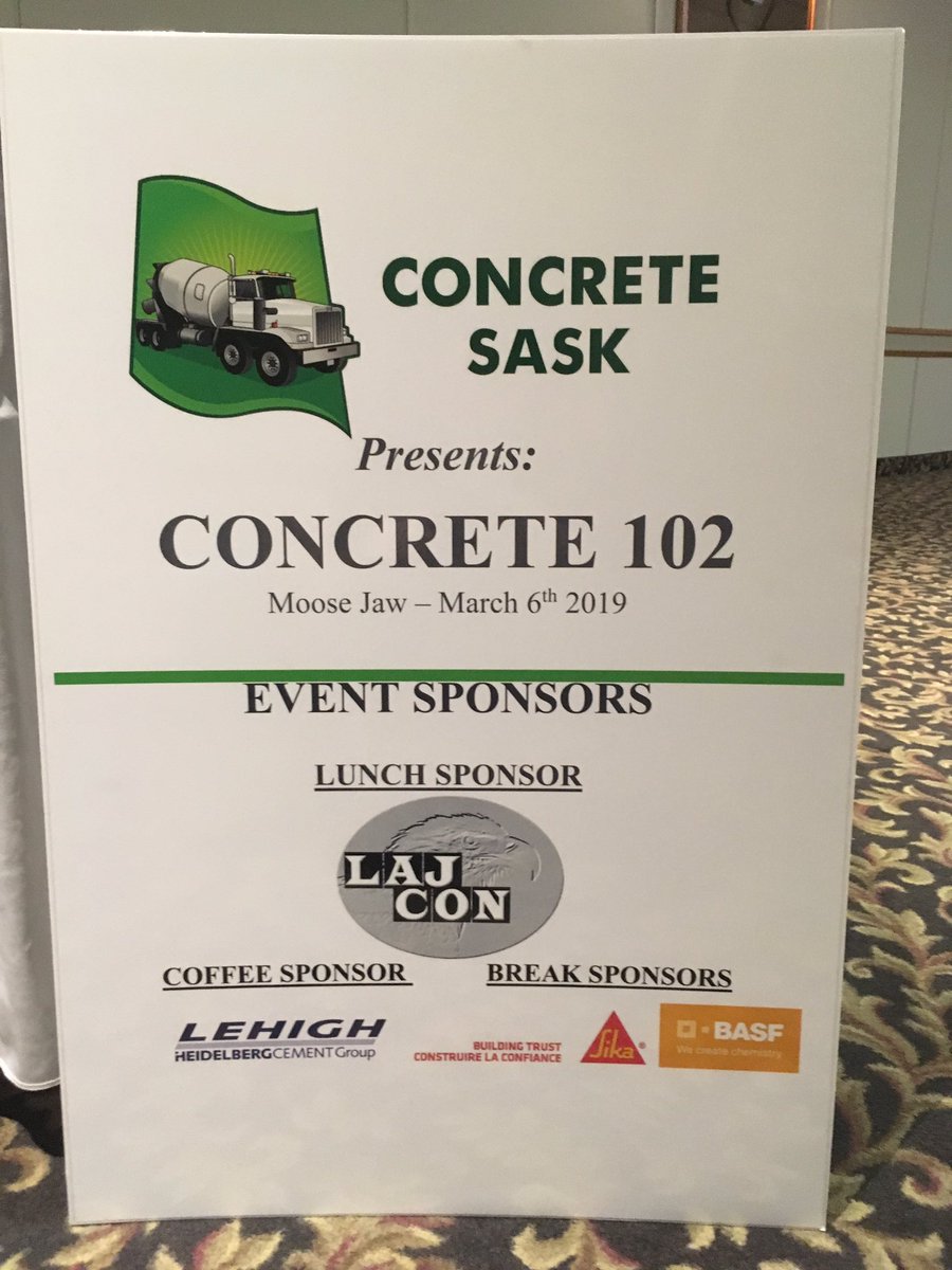 ConcreteSask's tweet photo. We have a room full of 75 attendees for our Concrete 102 Seminar in Moose Jaw! Thank you to our event sponsors @LehighHanson @LehighEdwards @BASF_MBS @SikaCanada @BartkoEric & Lajcon #concrete102 #concreteknowledge #concreterocks https://t.co/c5pYEHsd49