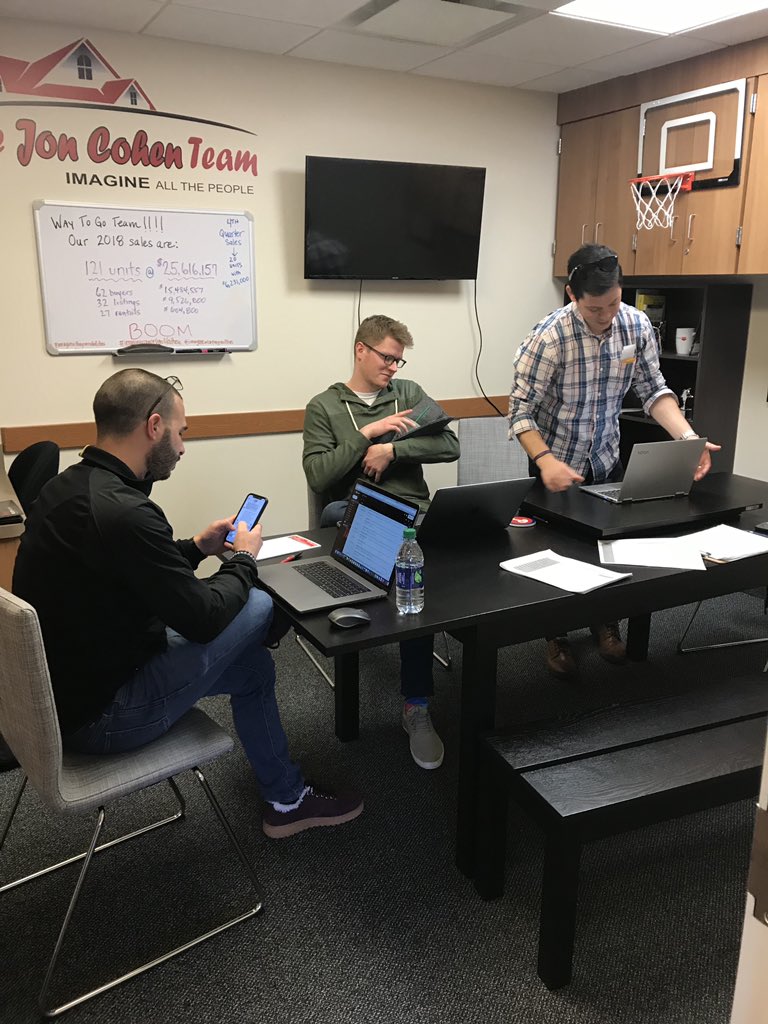 JonCohenTeam's tweet photo. The guys... hard at work, the spring season is officially underway! 📸 cred to @getmoorerealestate #imagineworkingwithus #realtorsoftwitter https://t.co/iBGBPStksu