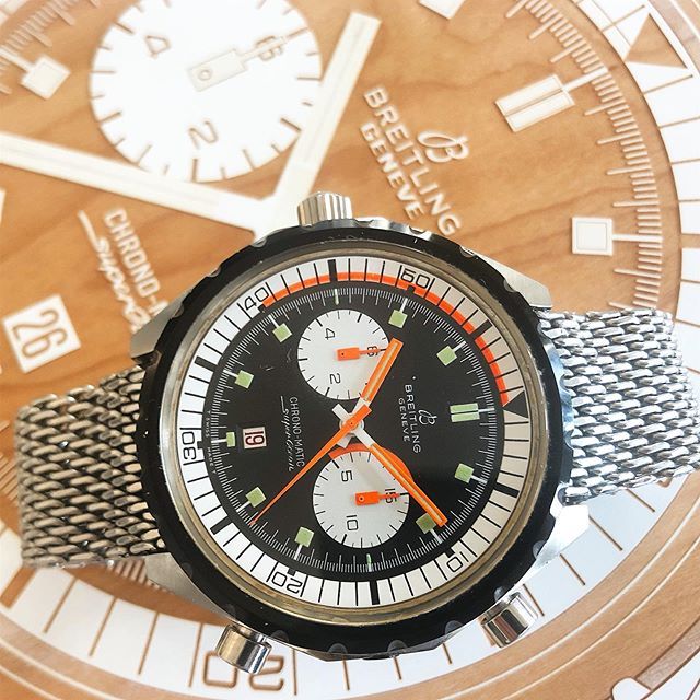 WatchFred_IG's tweet photo. #vintagechronograph & ##vintagediver ❤️
#chronomatic50 celebration with the #Breitling #SuperOcean ref. 2105, the first auto 20ATM #dive #chronograph and the amazing #chronomatic #skateboard by @lugcraft 😍
.
I‘m clearly too clumsy to start skateboard… https://t.co/pWpZM1n8iD https://t.co/LZYpZr5yRN