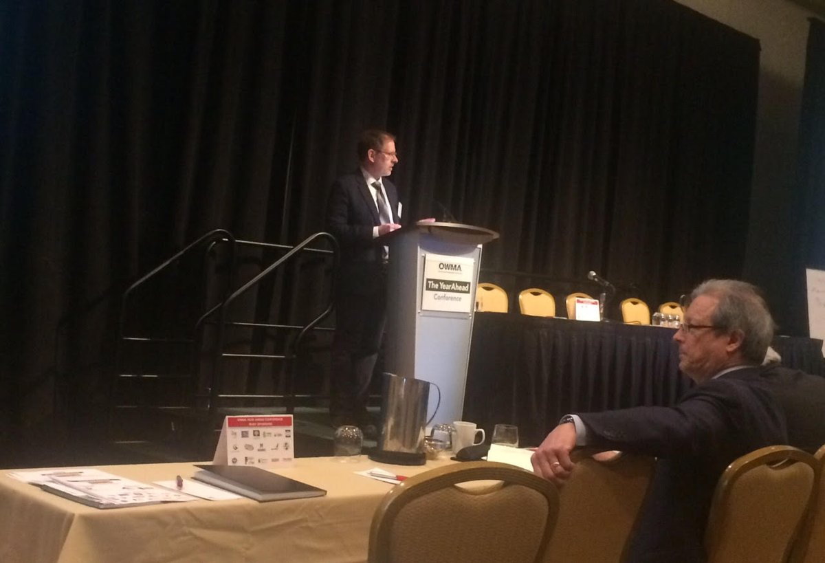 OWMA1's tweet photo. .@OWMA1’s Year Ahead Conference kicks off with an address by @rpra_ont CEO Frank Denton. #OWMA #RPRA #conference #wastemanagement #waste #recycling https://t.co/Mhrq5soT7s