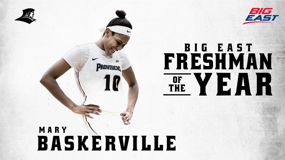 ProvidenceWBB's tweet image. 👏👏👏

Let's go Mary! Mary Baskerville is the 2019 @BIGEASTWBB Freshman of the Year! #GoFriars